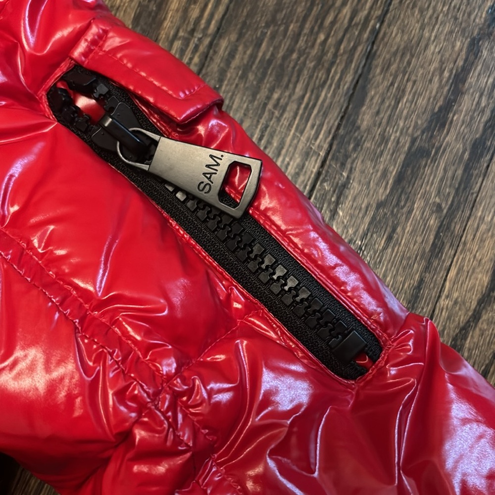 SAM. RARE Cherry Red puffer jacket - Picture 3 of 5